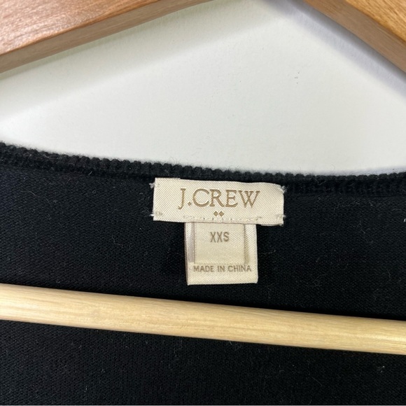 J Crew Factory Womens Size XXS Cotton V Neck Sweater Black Minimalist Knit - Picture 7 of 10